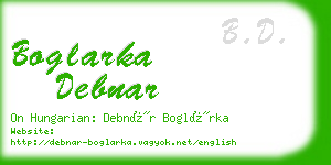 boglarka debnar business card